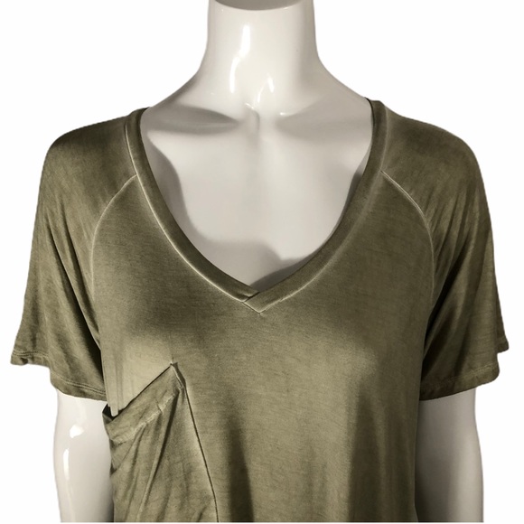 Olive V-Neck T-Shirt - Picture 2 of 5